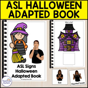 ASL Halloween Vocabulary Adapted Book for Special Education | ASL Signs