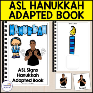 ASL Hanukkah Vocabulary Adapted Book for Special Education | ASL Signs