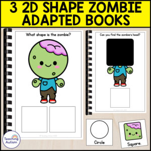 2D Shape Zombie Adapted Books | 3 Zombie Adapted Books for Special Education