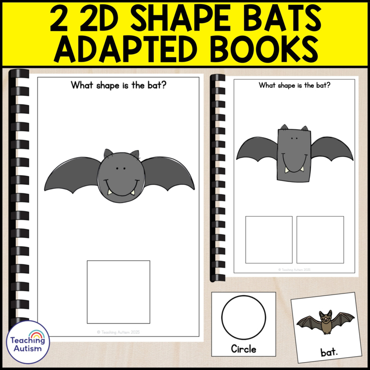 2D Shape Bat Adapted Books | Fall Adapted Books for Special Education