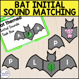 Bat Initial Sounds Task Box | Alphabet Recognition & Phonics Activity
