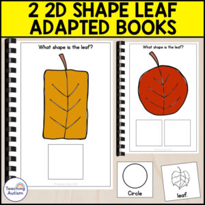 2D Shapes Leaf Adapted Books | Fall Geometry for Special Education & Autism