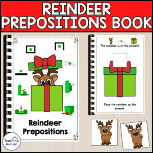 Reindeer Prepositions Adapted Book | Christmas Adapted Books for Special Ed