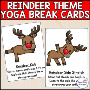 Reindeer Themed Yoga Cards for Kids | Holiday Sensory Movement Activity