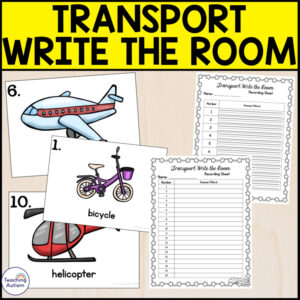 Transport Write the Room Activity | Transportation Vocabulary & Handwriting