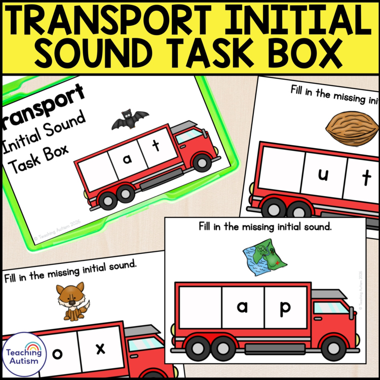 Transport Initial Sounds Task Box | Beginning Sounds Phonics Activity Special Ed