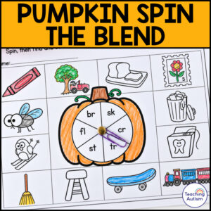 Beginning Blends Phonics Activity | Pumpkin Spin & Find Consonant Blends Workshe