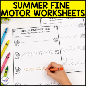 Summer Fine Motor Activities | Pre-Writing Tracing Worksheets for Preschool