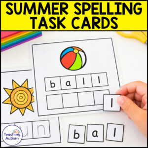 Summer Spelling & Handwriting Task Cards | Summer Literacy Centers & Writing