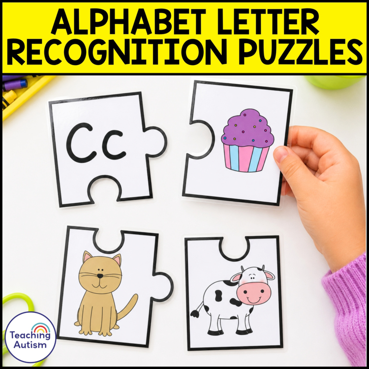 Alphabet Letter Recognition Puzzles | Alphabet Matching & Beginning Sounds