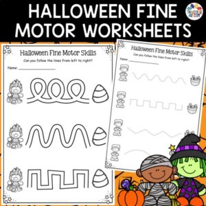 Halloween Fine Motor Worksheets | Pre-Writing, Tracing & Handwriting Skills