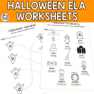 Halloween Literacy Worksheets Reading, Writing, Phonics & Sight Word Activities