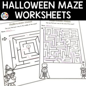 Halloween Fine Motor Mazes | Pre-Writing Worksheets | Problem Solving Activities