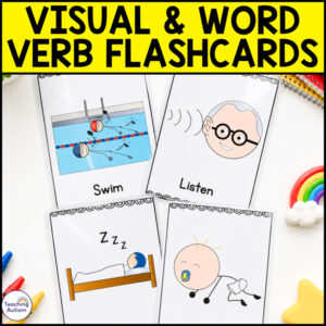 Verb Flashcards with Pictures | Action Word Vocabulary Cards | Speech Therapy