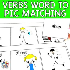 Verb Activities Word to Picture Matching