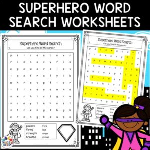 Superhero Worksheets | Word Search Activities