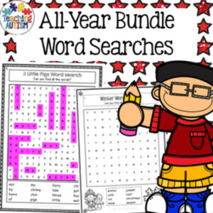 Year Round No Prep Word Search Worksheets | Seasonal Vocabulary Activities