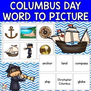 Columbus Day Activities | Word to Picture Matching Vocabulary
