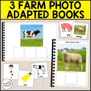 3 Farm Animal Photo Adapted Books for Special Education