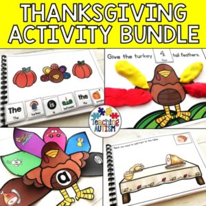 Thanksgiving Activities Bundle for Special Education | Adapted Books, Task Cards