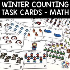 Winter Math Activities | Counting Task Cards