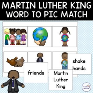 Free Martin Luther King Jr Word to Picture Matching | Black History Month