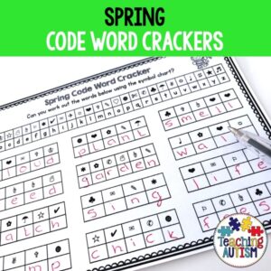 Spring Code Word Cracker Worksheets | Literacy Centers & Problem Solving