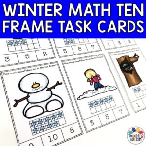 Winter Math Activities | Ten Frame Task Cards