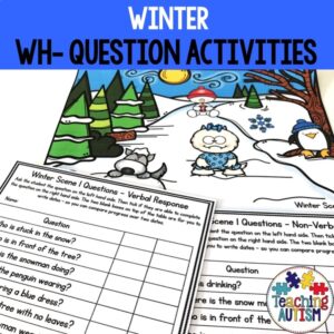 Winter WH Questions for Speech Therapy | Winter Picture Scenes Special Education
