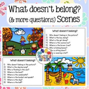 What Doesn’t Belong & WH Questions Scenes | Speech Therapy and Special Ed