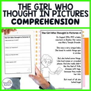 The Girl Who Thought in Pictures Reading Comprehension Passages and Questions