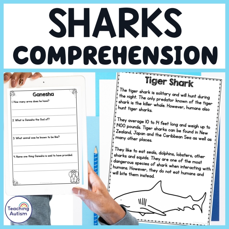 Shark Facts Reading Comprehension Passages and Questions | Shark Week Activities