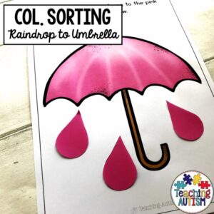 Umbrella and Raindrop Matching Colour Recognition Color Recognition