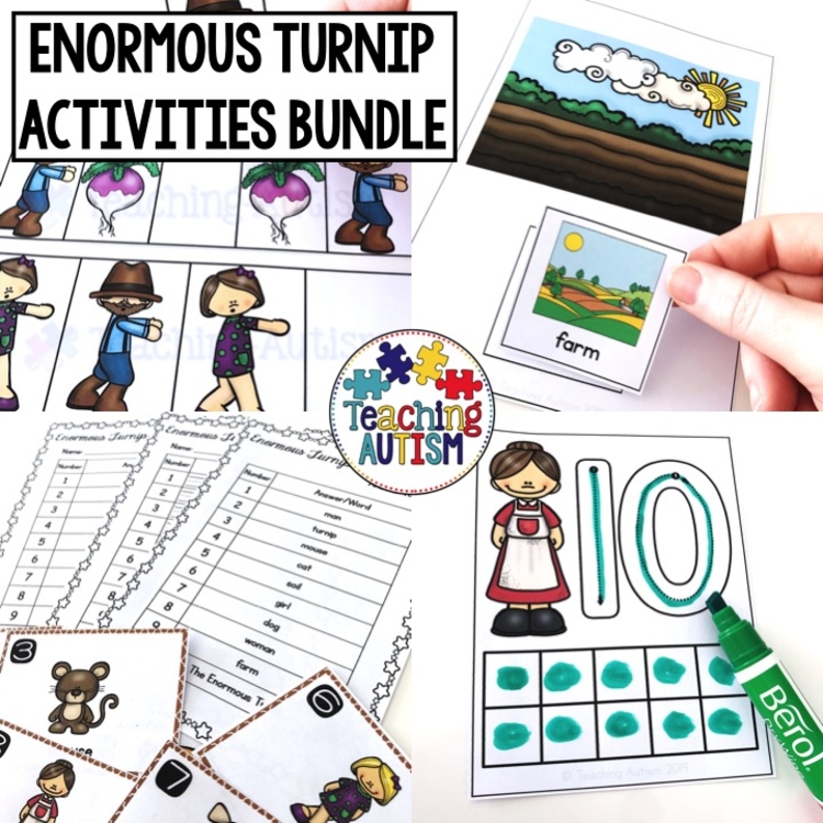 The Enormous Turnip Activities for Special Education Fairy Tale Math & Literacy