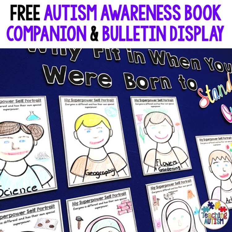 Free Autism Acceptance Bulletin Board and Comprehension