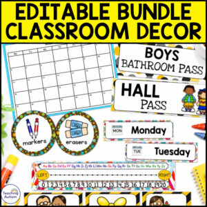 Editable Classroom Decor Bundle | 11 Complete Classroom Themes | Back to School