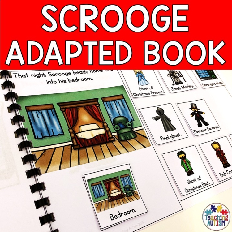A Christmas Carol Adapted Book for Special Education | Ebenezer Scrooge Symbols