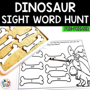 Pre Primer Sight Words | Dinosaur Sight Word Worksheets