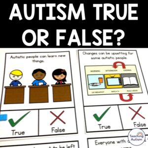 Autism Awareness Activities | True or False Cards