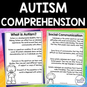 Autism Reading Comprehension Passages | Autism Acceptance Activities