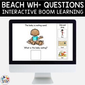 Speech Therapy Boom Cards Beach Wh- Questions | Distance Learning