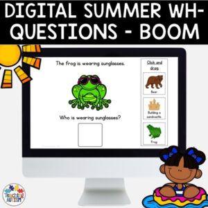 Speech Therapy Boom Cards Summer Wh- Questions | Distance Learning