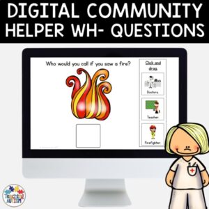 Speech Therapy Boom Cards Wh- Questions Community Helpers | Distance Learning