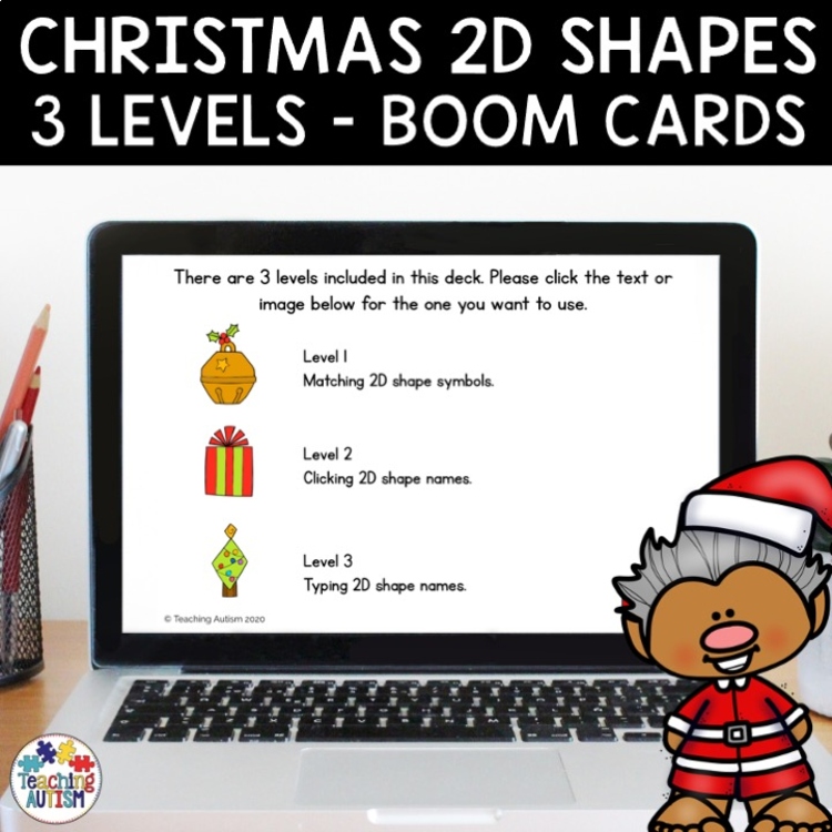 Christmas Boom Cards 2D Shape Matching