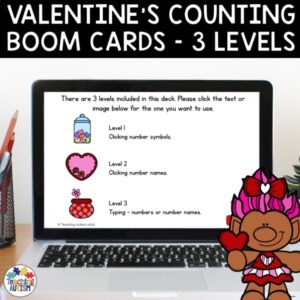 Valentine Counting Boom Cards | Counting to 10 Digital Math for Autism
