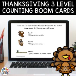 Counting to 10 Thanksgiving Boom Cards | Math Boom Cards