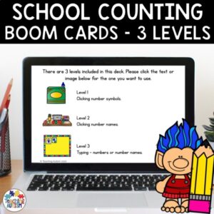 Counting to 10 Math Boom Cards | Back to School Theme