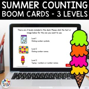 Counting to 10 Summer Boom Cards | Math Boom Cards