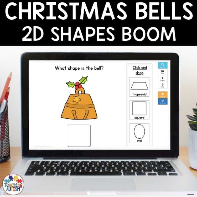 Christmas 2D Shape Boom Cards | Math Distance Learning