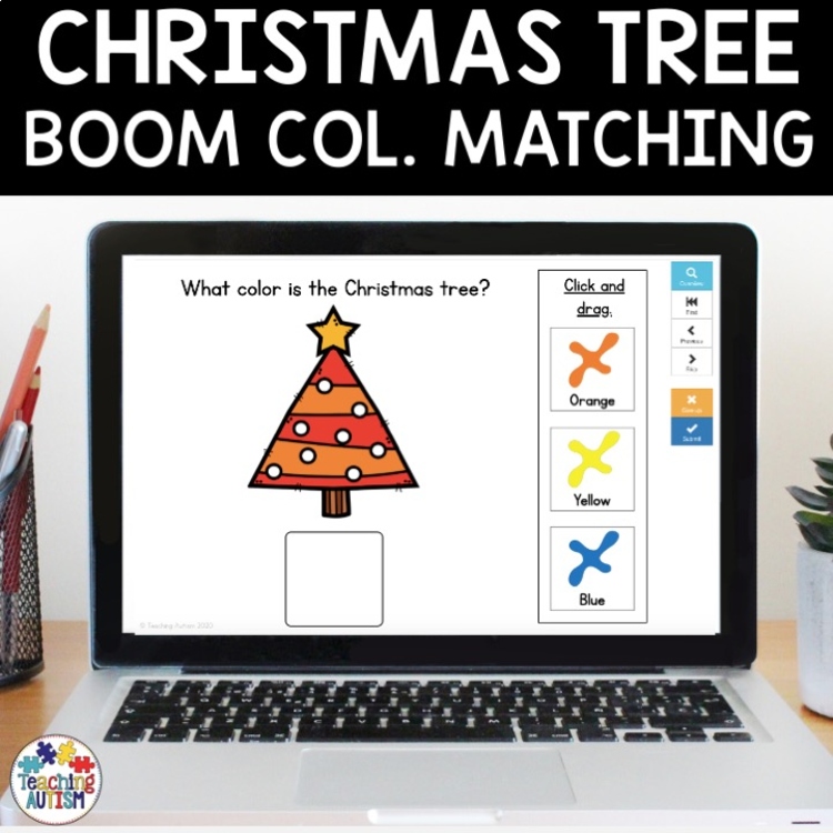 Christmas Tree Color Matching | Boom Cards Distance Learning
